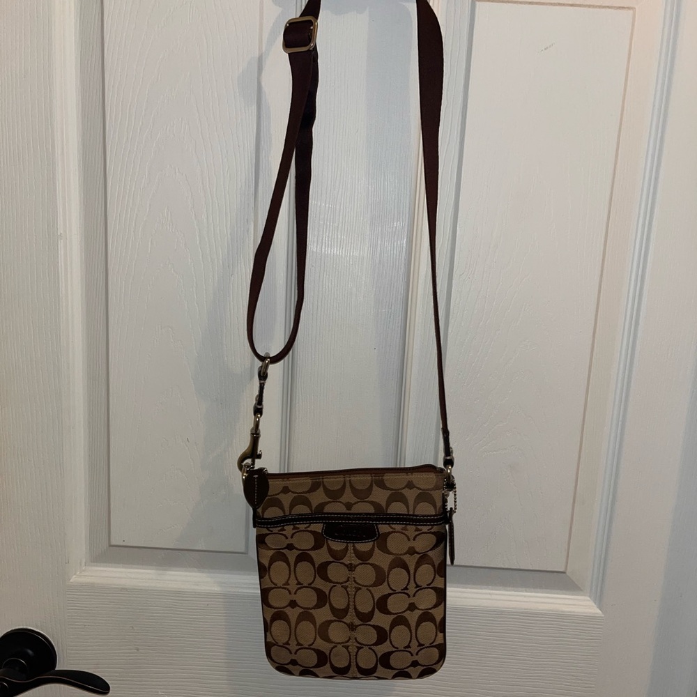 Coach Vintage Crossbody Canvas Brown and Tan Bag